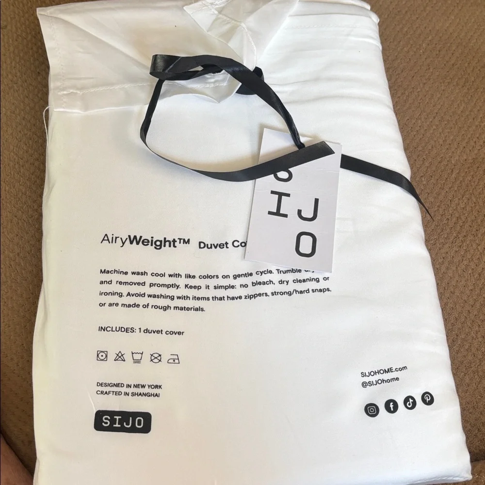 SIJO AiryWeight Tencel Duvet Cover, 100% Lyocell  (Snow, King/Cal King 106